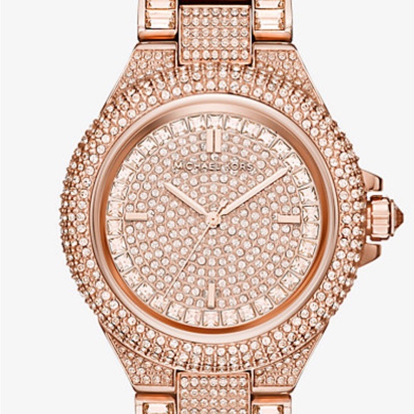 MICHAEL KORS Camille Pavé Rose Gold-Tone Watch women’s - Picture 1 of 13